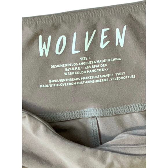 Wolven Crossover Front Pocket Leggings Size Large (Mauve Pink) - Picture 3 of 7